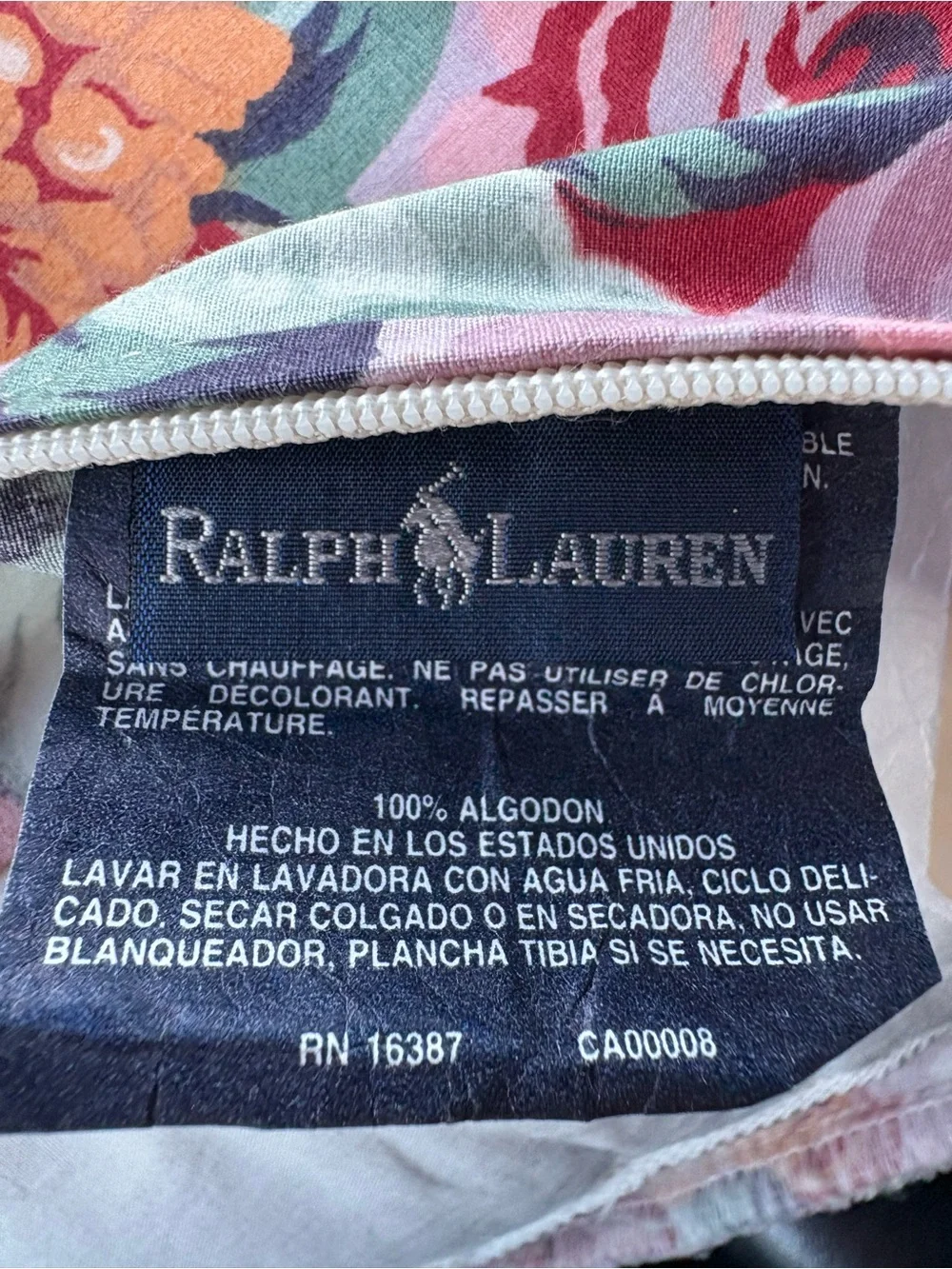 Vintage Ralph Lauren Allison Pink & Blue Floral Ruffle Accent Pillow🌸🌸🌸